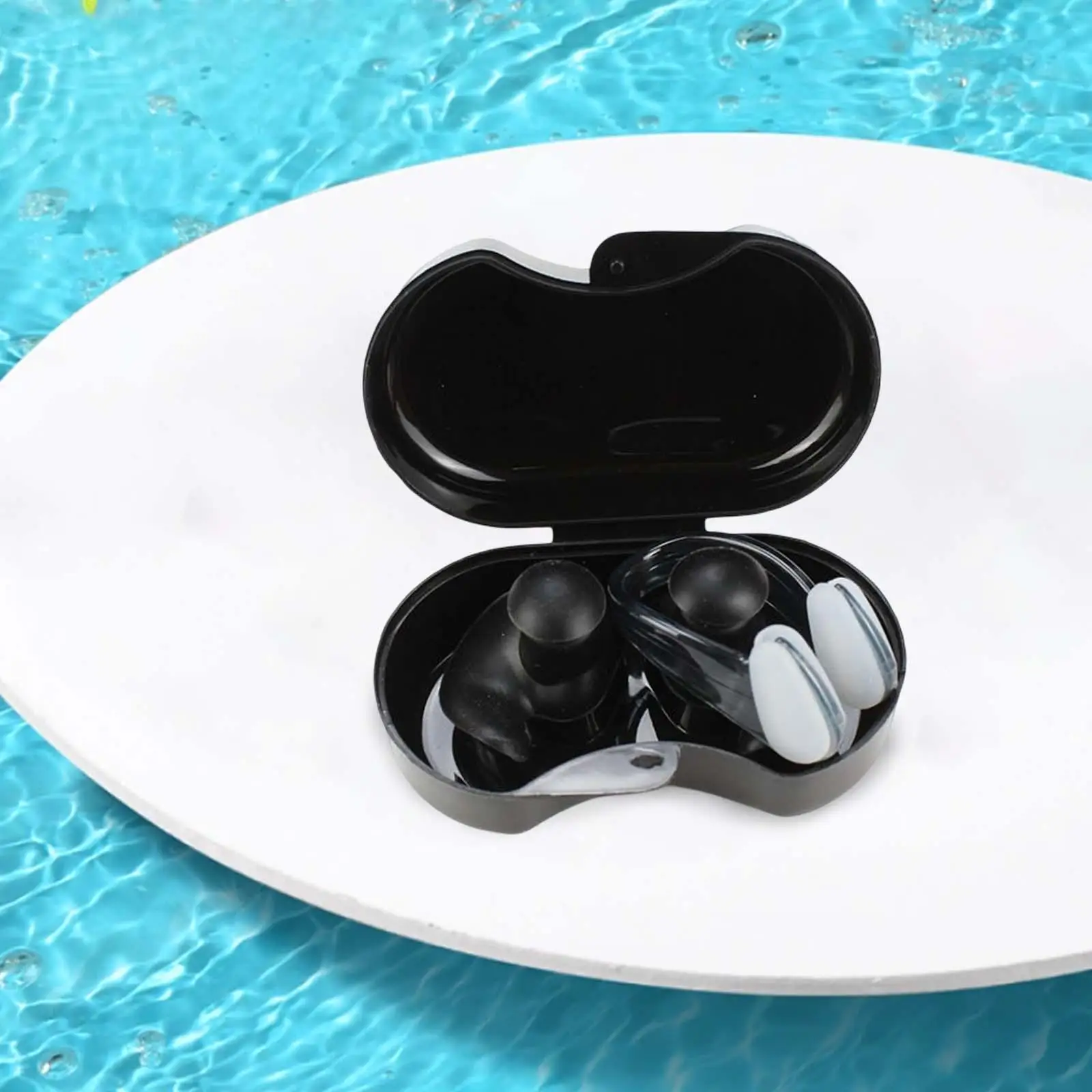 Набор силиконовых затычек для ушей и зажима для носа для плавания, защита ушей и носа для водных видов спорта Изображение 4