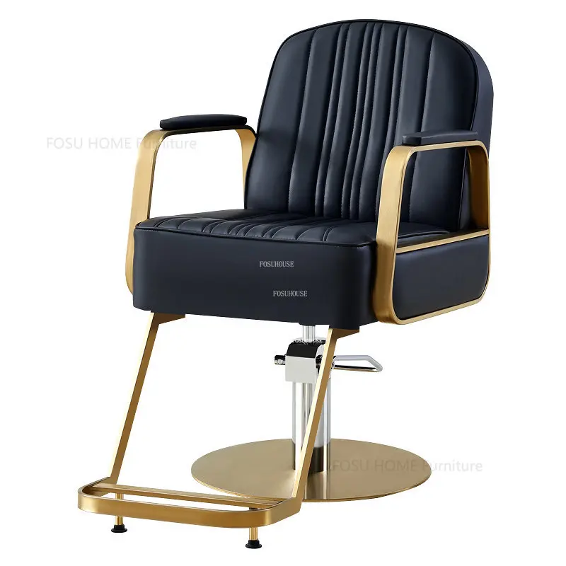 Парикмахерские кресла Nordic из нержавеющей стали, парикмахерское кресло для салона красоты, современная мебель для салона, кресло для стрижки волос, Подъемное вращающееся кресло Изображение 2