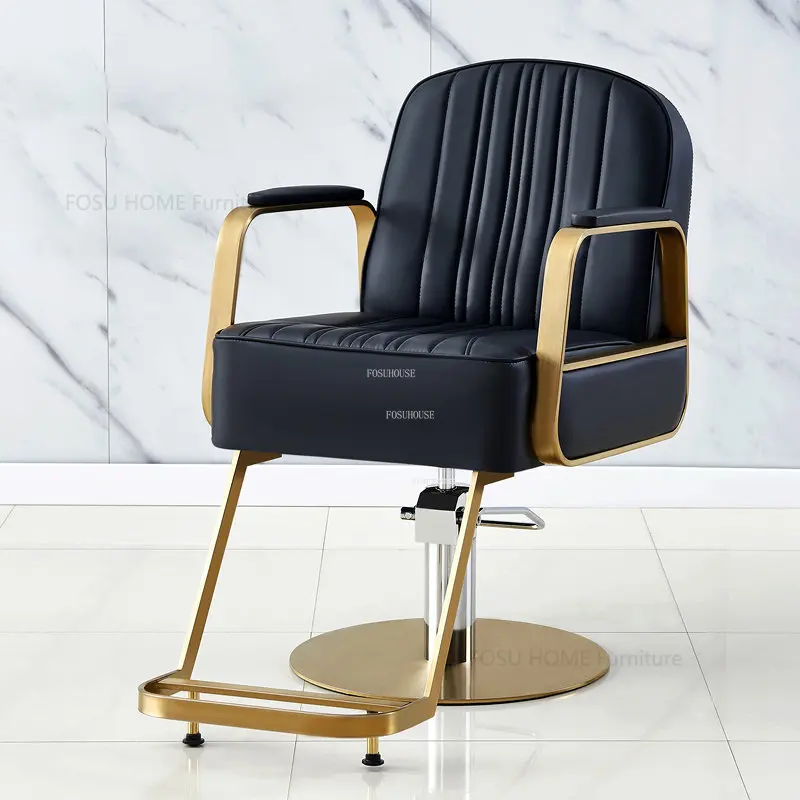 Парикмахерские кресла Nordic из нержавеющей стали, парикмахерское кресло для салона красоты, современная мебель для салона, кресло для стрижки волос, Подъемное вращающееся кресло Изображение 4