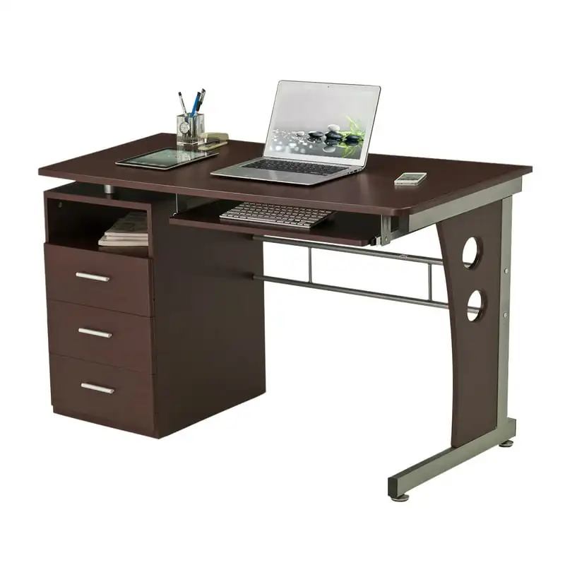 Письменный стол с Достаточным Местом Для Хранения, Шоколадный Изображение 1