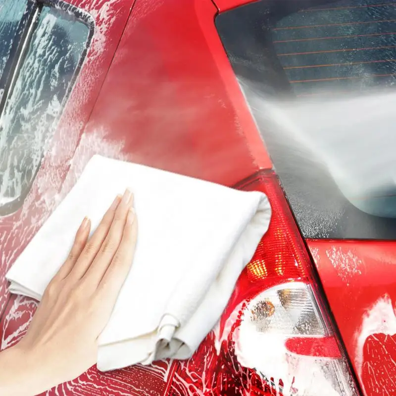 Полотенца для мытья автомобилей из натуральной овчины, суперпоглощающая ткань для сушки оконных стекол автомобиля, дома, Быстросохнущее полотенце для мытья автомобилей Изображение 2