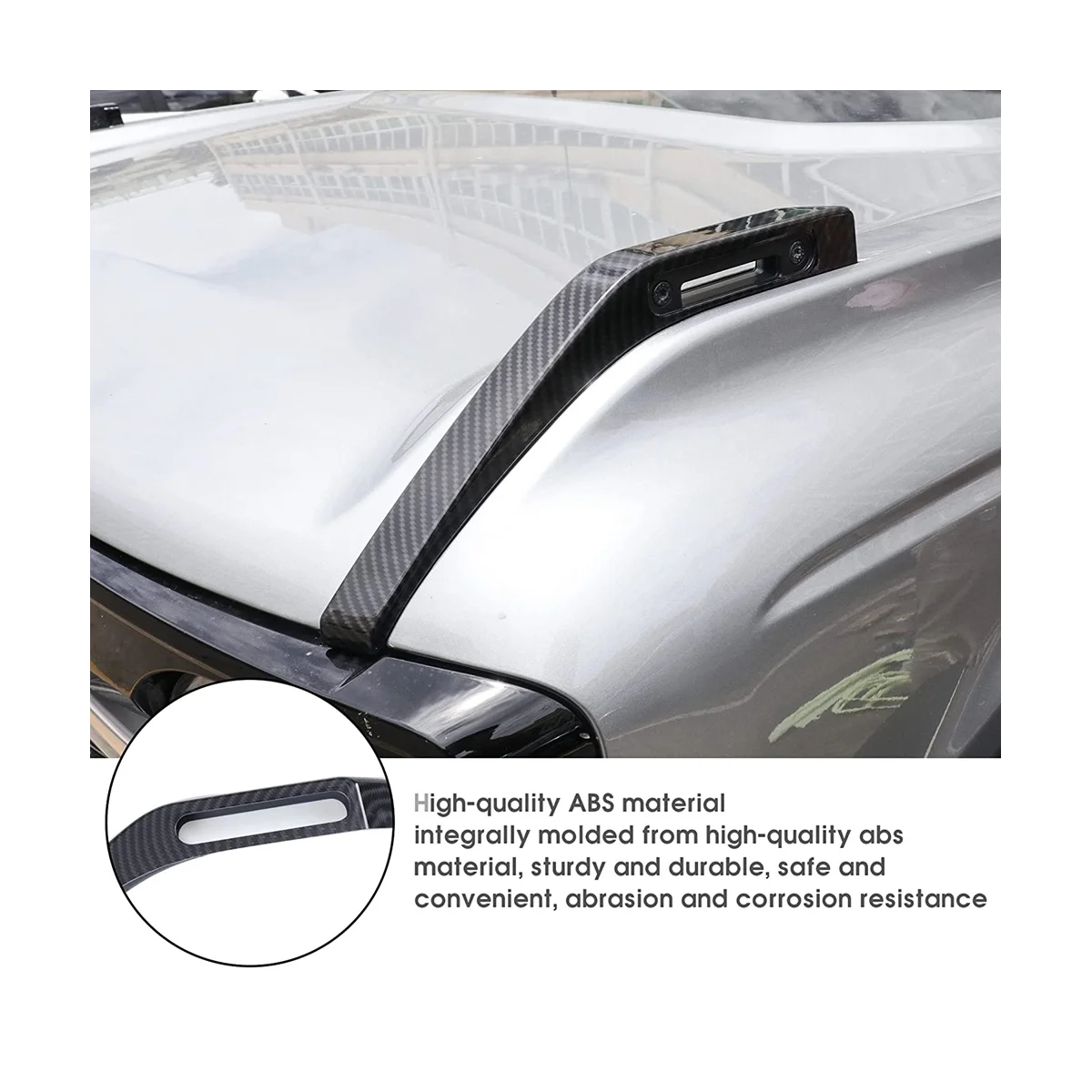 Прицелы для капота, декоративные наклейки для крышки, внешние аксессуары для Ford Bronco 2021-2023, 2 упаковки из углеродного волокна Изображение 2