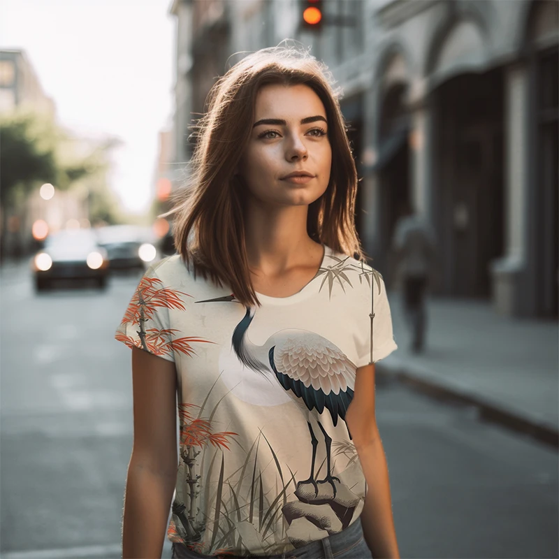 Простые футболки для повседневного отдыха, летняя популярная футболка, футболка с 3D-печатью, женская классическая футболка с круглым вырезом. Изображение 3
