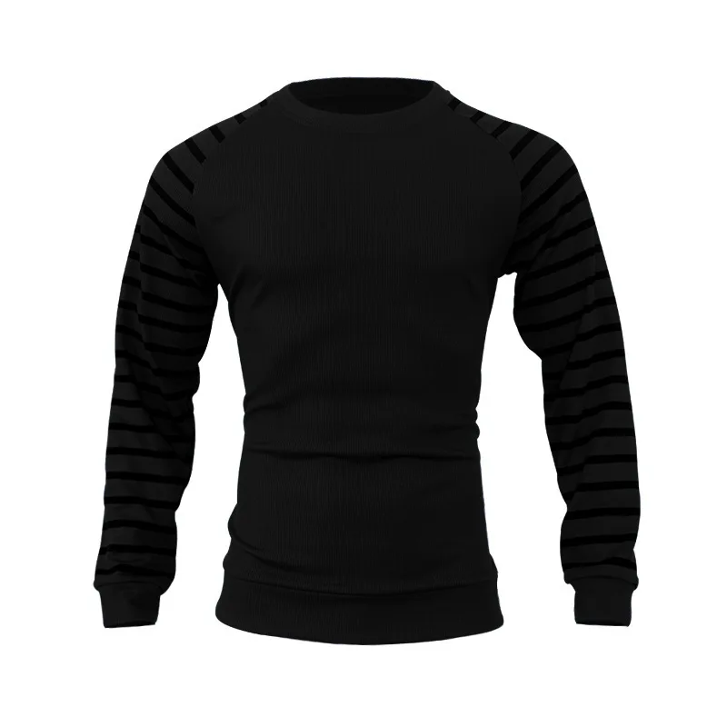 Совершенно новые мужские свитера с круглым вырезом, вязаные пуловеры для мужской молодежи, тонкий трикотаж, мужской свитер с длинным рукавом, футболка Изображение 2