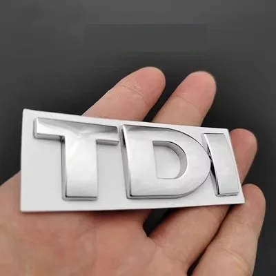 Эмблема из цинкового сплава 3D TDI Turbo на багажнике автомобиля, Аксессуары для задней двери, Клейкий значок для укладки для Volkawagen Изображение 3